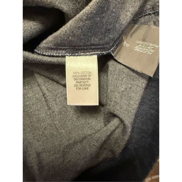 Dana Buchman Chambray Denim Dress Gold Metallic Neckline Sz. 14 - Picture 9 of 10